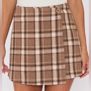 Vici Collection Brown and Cream Women's Skirt